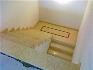 Sunny Gold Marble Staircase