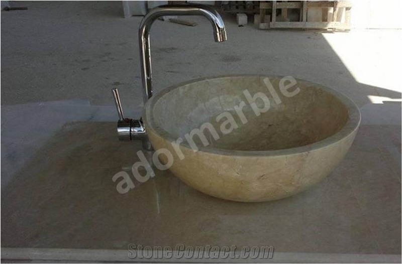 Beige Marble Modern Basin & Sink