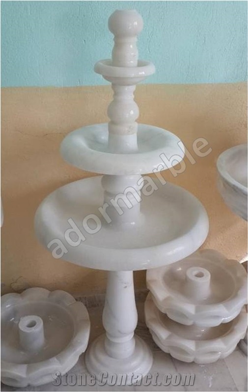 Classic White 3 Tier Marble Fountain