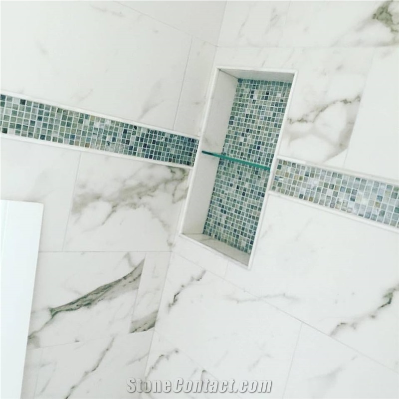 Naxos Marble with Glass Mosaic Niche