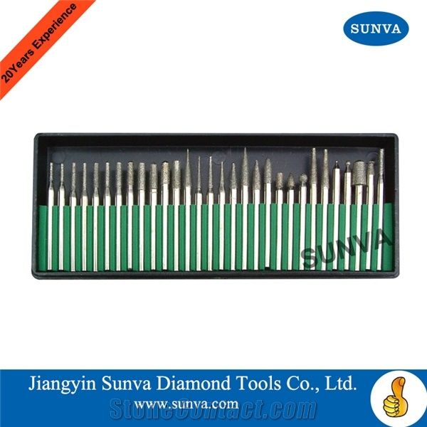 Sunva-Sp Diamond Mounted Points 30pcs/Set /Diamond Burrs /Diamond Tools