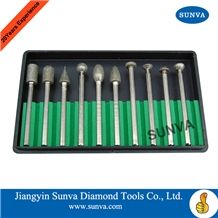 Sunva-Sz-2 Diamond Mounted Points 10pcs/Set /Diamond Burrs /Diamond Tools