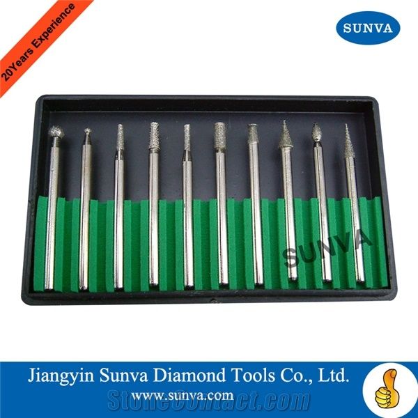 Sunva-Sz-3 Diamond Mounted Points 10pcs/Set /Diamond Burrs /Diamond Tools