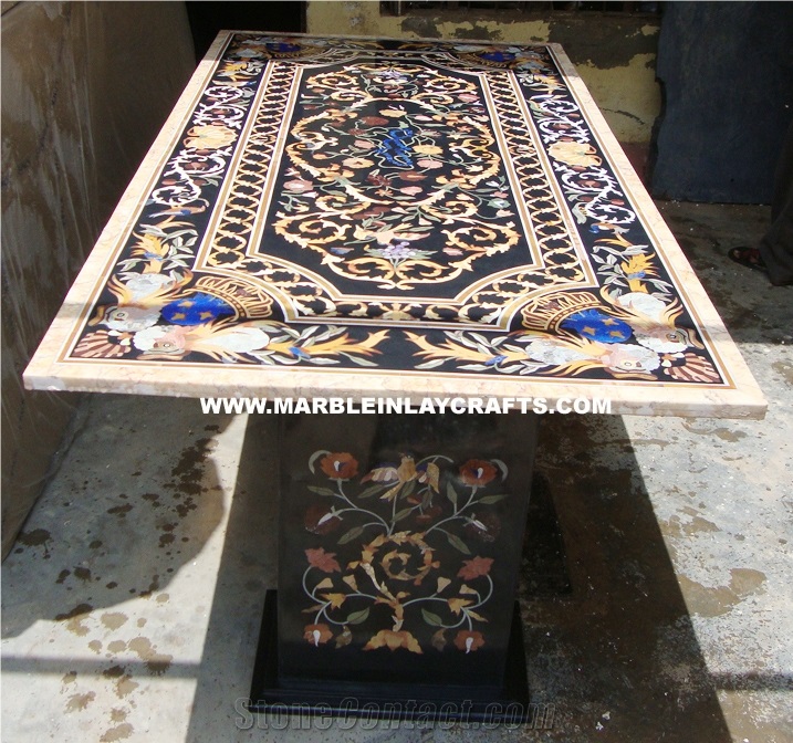 Stone Inlaid Dining Pietra Dura Table