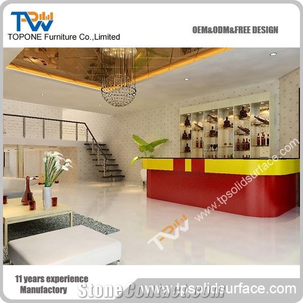 Modern Design Commercial Acrylic Solid Surface Wine Bar Counters Modern Design Commercial Acrylic Solid Surface Wine Bar Counters Worktops For Artificial Marble Stone Desk Tops Furniture Manmade