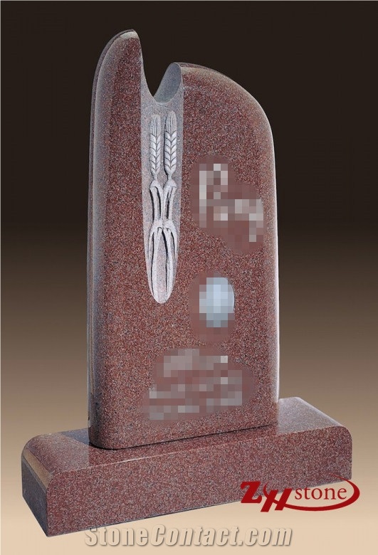 Own Factory Heart Design with Angel Engraving Indian Red/ Imperial Red Granite Heart Tombstones/ Single Monuments/ Headstones/ Engraved Headstones/ Angel Monuments