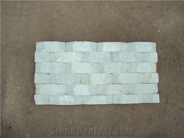 China Pure White Quartzite Cultured Stone,Pure White Stacked Stone,China White Veneer,China Pure White Quartzite Wall Cladding