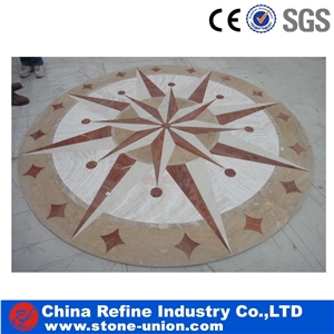 Art Marble Flooring,Multicolor Mesh Mounted Mosaic,Indoor Waterjet Medallions Decoration