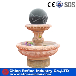 Black Ball Polished Fountain Statue, Marble Statue For Sale