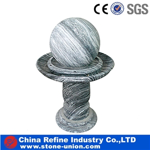 Black Ball Polished Fountain Statue, Marble Statue For Sale