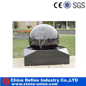 Black Marble Ball Fountains, Floating Ball Fountains, Rolling Sphere Fountains Factory Sale
