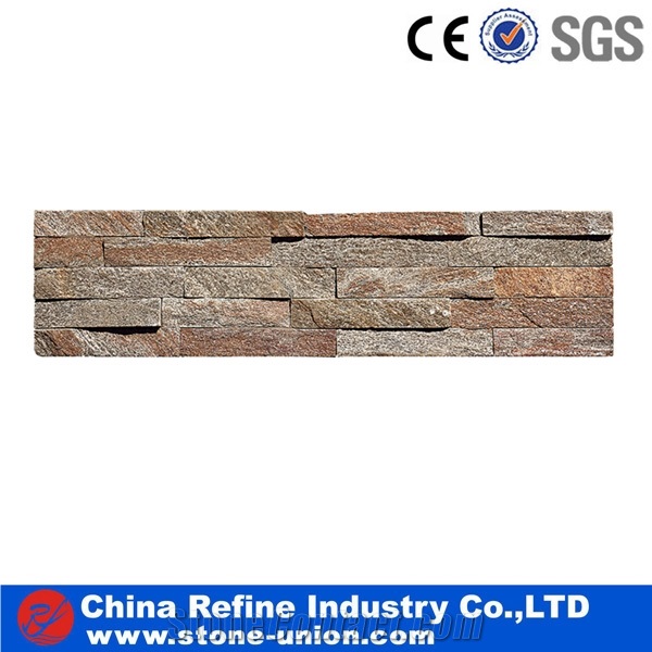 Brown Slate Veneer Stones for Exterior Wall House to Decorate Facades