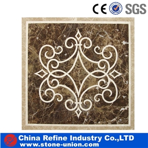 High Grade Square Mosaic Marble Waterjet Floor Pattern Medallion