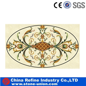 Home Hotel Waterjet Marble Stone Medallion For Flooring