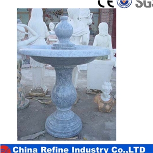 Hunan White Fountains Stone Garden Product &Small Stone Fountain & Outdoor Stone Ball Water Fountain with Bowl & Stone Fountain Sphere Ball