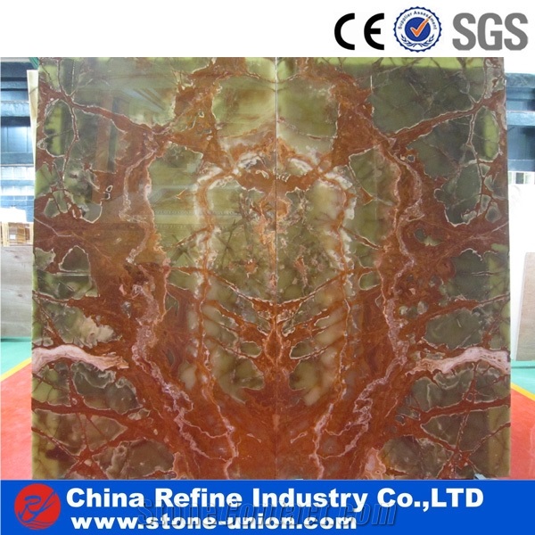 New Multicolor Onyx Slab For Sale, China Brown Onyx