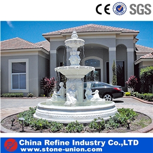 White Marble Wall Fountain Statue Landscaping Fountain