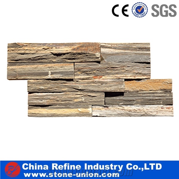 Z Shape Beige Slate Natural Panel Stone For Wall Decorative