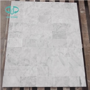 Bianco Carrara White Marble Polished Mosaic, Italy Cheap White Marble Basketweave Mosaic