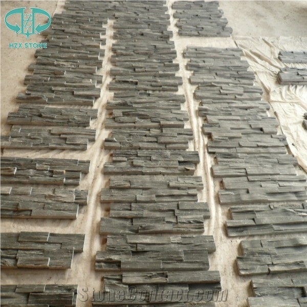 Black Slate Cultural Stone Panel Tiles for Wall Cladding,Roofing Tiles,Flooring Tiles,Wall Veneer Stone Tiles,Outdoor Wall Tiles,Ledge Stone Siding,Slate Pattern Paving Stone