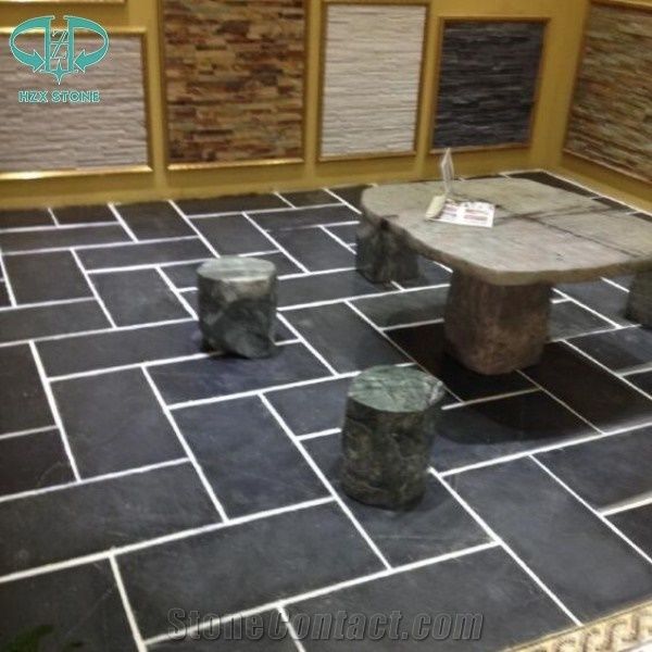 Black Slate Random Flagstones Irregular Flagstone Patio Black Slate Random Flagstones Irregular