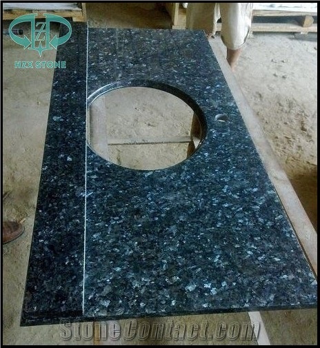 Blue Pearl Granite Vanity Top, Pearl Blue Granite Bath Tops