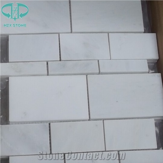 China Oriental White Marble Polished Mosaic Pattern Tiles for Wall and Floor Covering Home Decoration