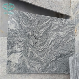 Cross Cut Granite Slab, Nero Santiago Granite, Grey Landscape Granite, Landscape Grey Granite, New Negro Santiago Granite, G302 Grey Granite Slabs & Tiles