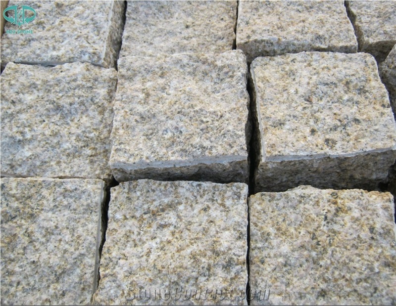 G682 Yellow Granite Paving Sets Granite Cube Stone Paving Stone Driveway Walkway Patio Garden Landscape Pavers Granite Cobble Stone