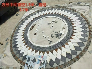Slate Medallion Pattern ,China Colorful Slate Square and Circle Floor Medallion