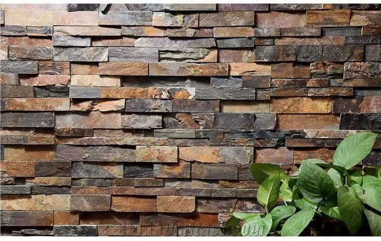 Slate Walling Cultured Stone,Outdoor Multicolor Slate Walling Decoration