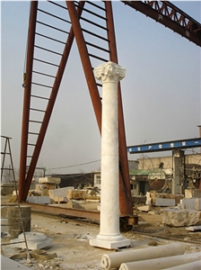 Yellow Limestone Manmade Stone Columns for Outdoor
