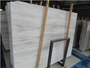 China Wooden White Polished Tiles/Slabs, Honed White Marble Big Slabs,Cut-To-Size,Natural Stone