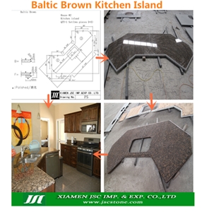 Baltic Brown Granite Countertop and Kitchen Island Tops, Kitchen Worktops
