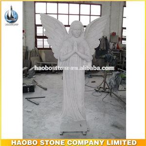 Factory Direct Supply White Marble Large Angel Statue