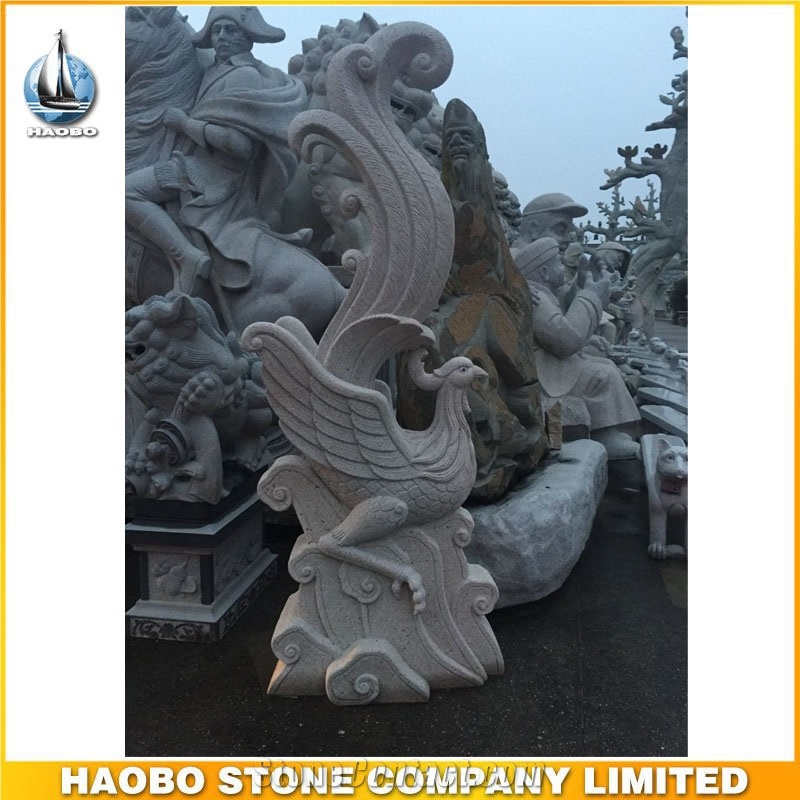 Handcarved Garden Decorative Granite Stone Animal Bird Sculpture