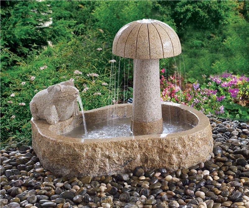 Yellow Granite Small Garden Water, Small Outdoor Garden Water Features