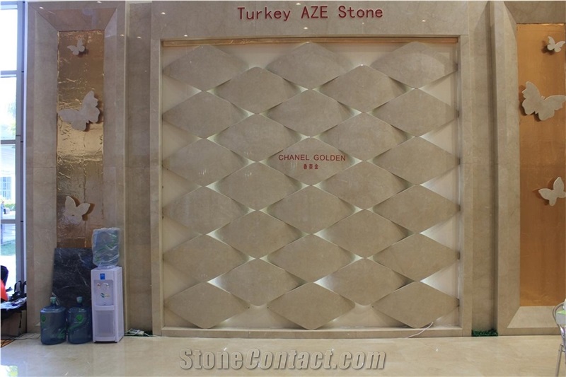 Chanel Gold Beige Marble Slabs & Tiles, Turkey Beige Marble