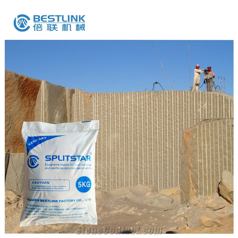 Bestlink Splitstar Rock Cracking Powder, Rock Splitting Expansive Mortars, Expansive Cement for Rock Demolition