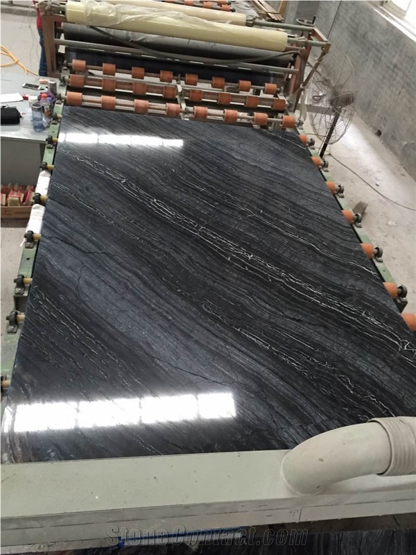 Antique Wooden Marble, Silver Black Marble, Slabs or Tiles, for Wall, Floor, Stair Covering, Can Be Bookmatched, Good Choice for Interior Dacoration. Nice Quality Good Price.