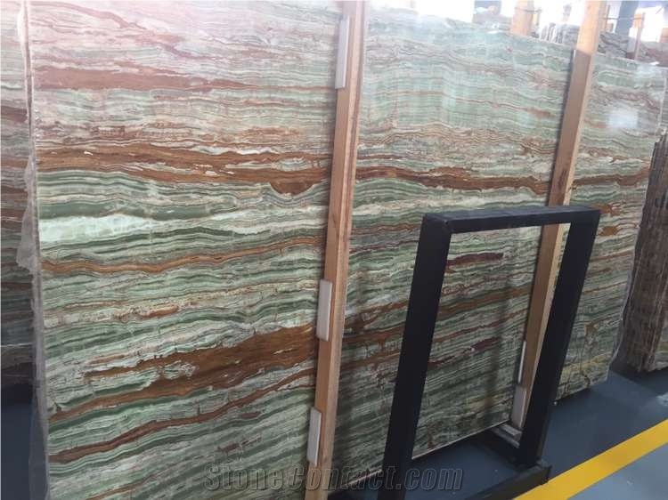Bamboo Onyx, Multicolor Green Onyx, Slabs or Tiles for Background Wall, Bar Top, Vanity Tops, Etc. Good Price, Nice Quality