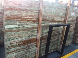 Bamboo Onyx, Multicolor Green Onyx, Slabs or Tiles for Background Wall, Bar Top, Vanity Tops, Etc. Good Price, Nice Quality