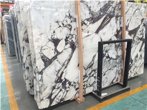 Lilac Marble, Purple Lily Marble, White Base Color, Purple Natural Veins, Good Choice for the Background Wall, Can Be Book Matched Nice Quality, Good Price