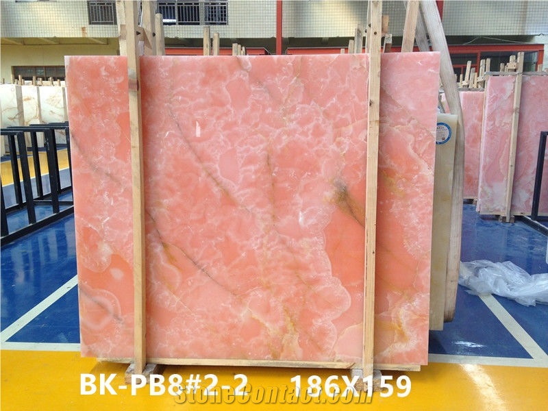 Netting Pink Onyx, Pink Onyx, Slabs or Tiles for Wall or Flooring Coverage