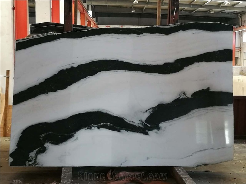 Panda White Marble, Slabs or Tiles, Unique Style, Can Be Bookmatched, Good Choice for the Floor, Background Wall Covering