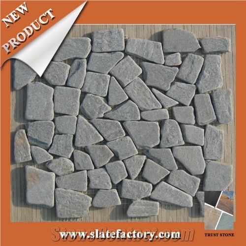 Himalaya Flat Pebbles for Mosaics, Himalaya Pebble Mosaic Patterns, Black Pebble Mosaic Supplies
