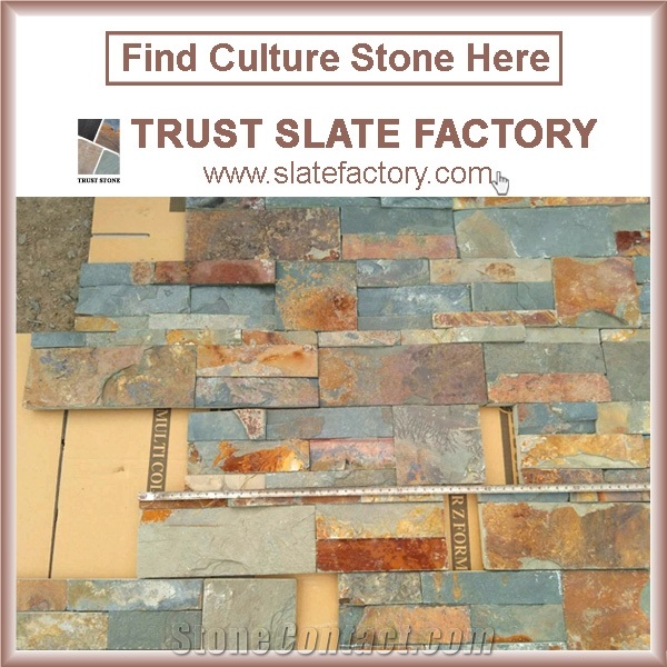 Himalaya Quartzite Ledgestone Colors,Rust Slate Stacked Stone Backsplash, Desert Quartzite Grey Ledgestone