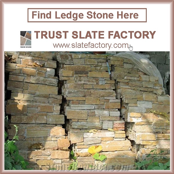 Rustic Quartzite Stone Wall Cladding, Desert Gold Quartzite Brick Siding, Beige Color Stone Wall Panels