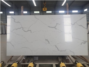 Calacatta Quartz Stone Solid Surface for Pre-Fabricated Tops