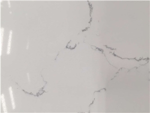 Carrara White Marble Like Quartz for Multifamily/Hospitality Projects Like Pre-Fabricated Tops Customized Countertop Shapes with Various Edge Profiles Standard Slab Sizes 3000*1400mm and 3200*1600mm